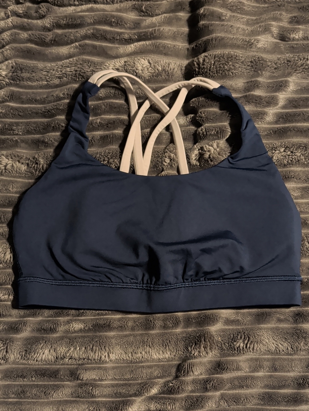 Navy Blue Strappy Sports Bra